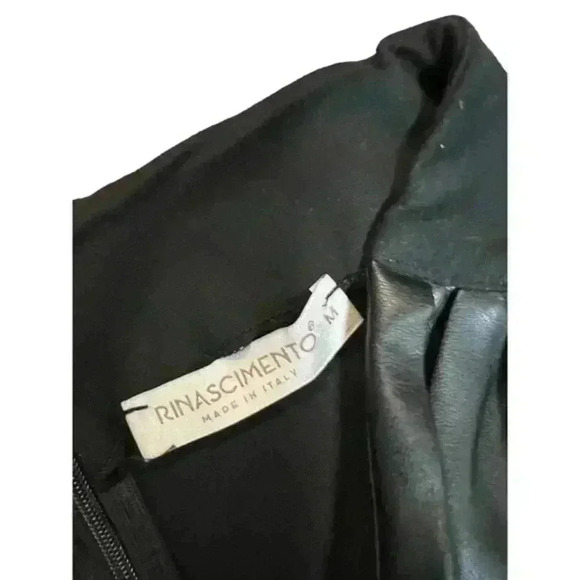 Rinascimento‎ Legging Trousers Faux Leather Waist Trim on Legs Black Size Medium - Picture 4 of 7